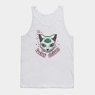 Lucky Charm White Cat Tank Top